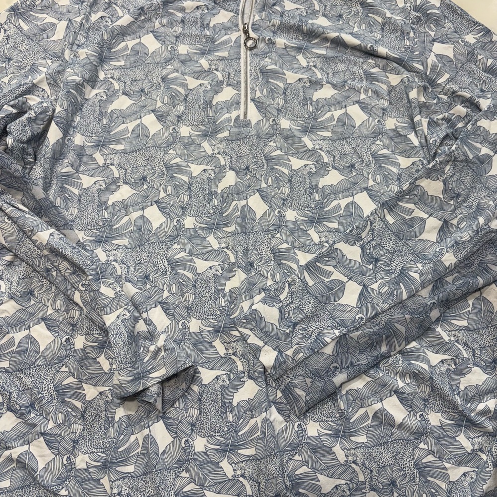 Women's Blue Patterned Top - image 1